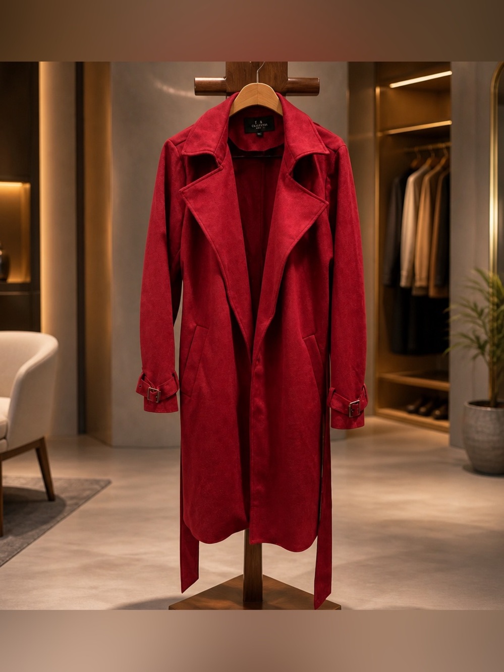 Red Trench Coat - Luxury Women's Trench